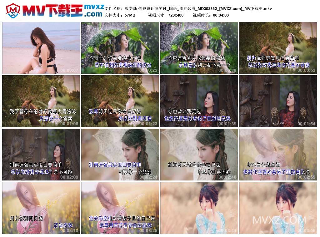 曾奕灿-你也曾让我笑过_国语_流行歌曲_MD302362